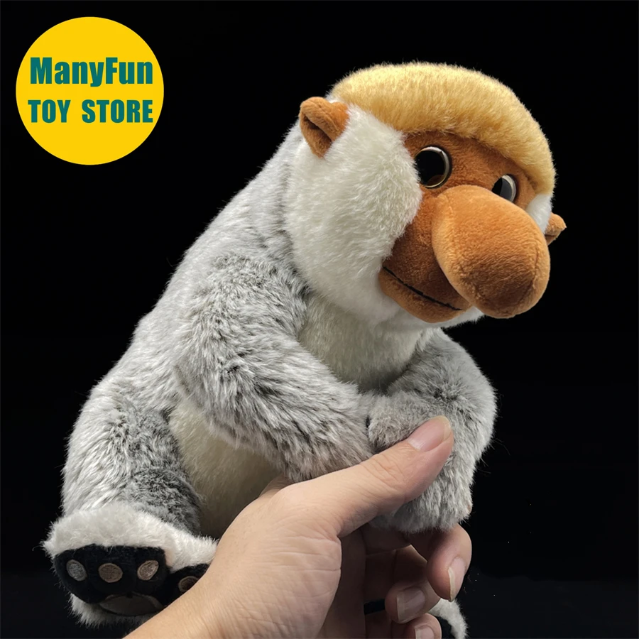 Proboscis Monkey Plush Toy Realistic Long-nosed Monkey Plushie Lifelike Bekantan Stuffed Animal Simulation Doll Kawaii Toy Kids