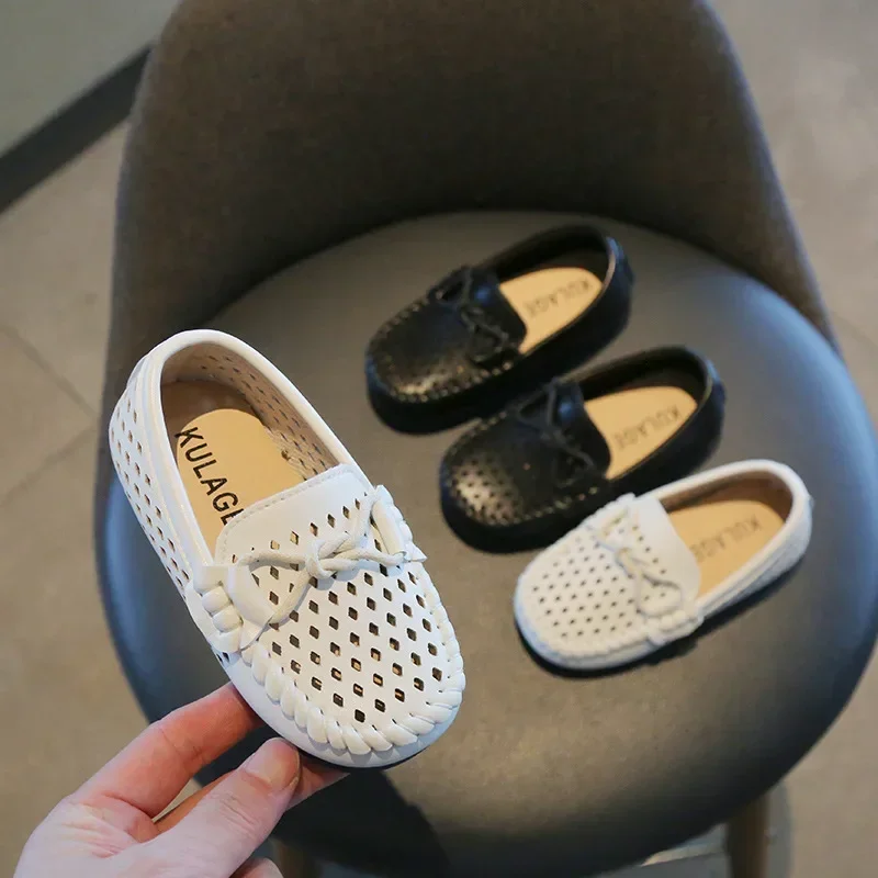 

Children's British Style Boys Casual Shoes Kids Hollowed Out Shallow Mouth Loafers Peas Shoes Toddler Slip-on Soft Boat Moccasin