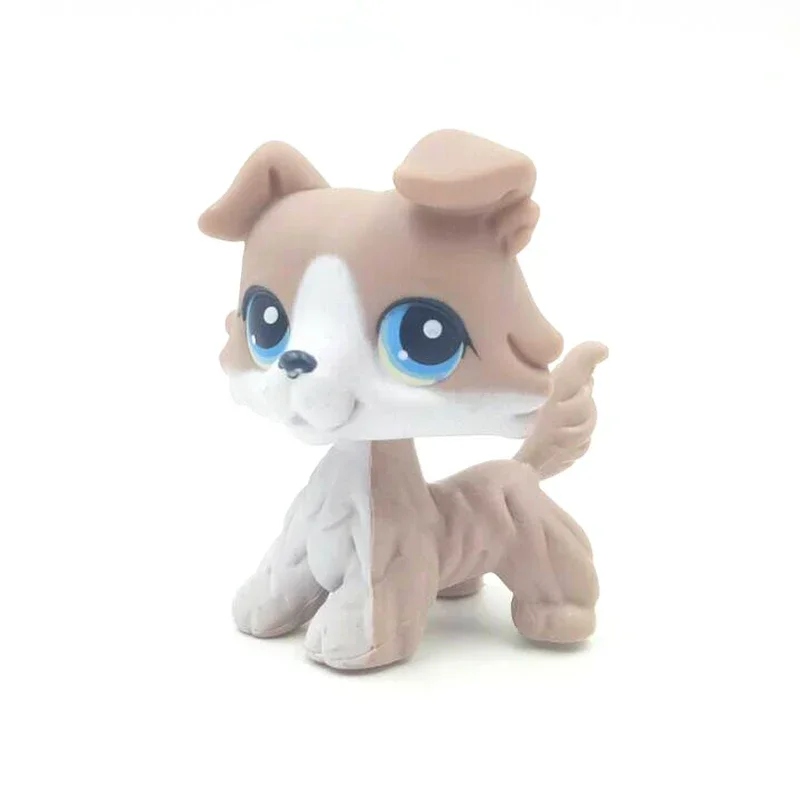 Rare Old original Animal littlest pet shop toy Bobble head dog #67 grey & white collie with blue eyes real rare anime toy lps