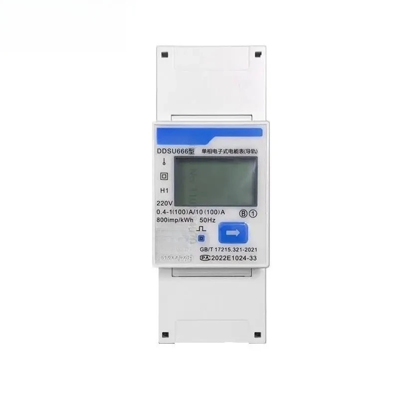 DDSU666 Single Phase DIN Rail Energy Meter 5 (80) A RS485 Modbus Bidirectional Power Monitor for Inverter Energy Measurement