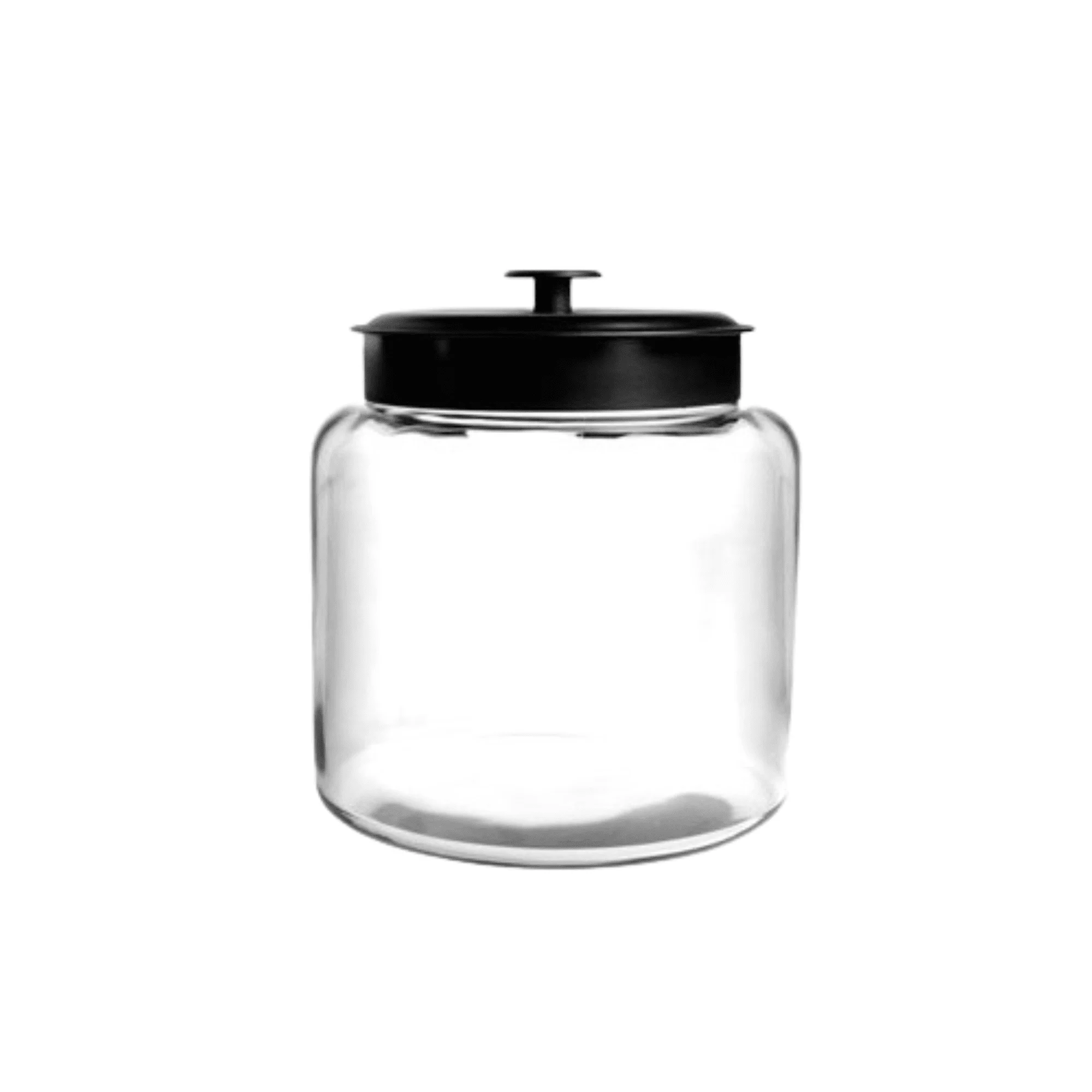 

Glass Jar with Black Metal Lid, 64 Ounce, A Practical Choice for Pantry Jar Storage and Display