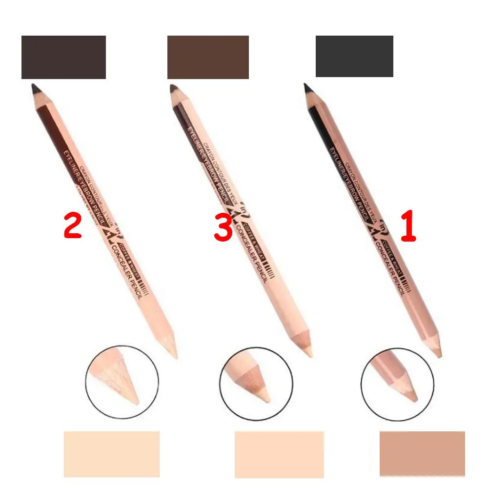 2in1 Waterproof Sexy Eye Double Ended Eyeliner Eyebrow Cosmetic Concealer pen Makeup up