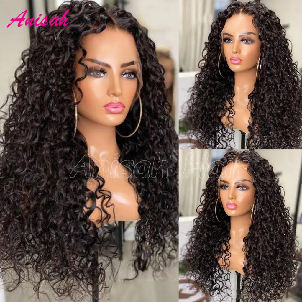 

Brazilian Remy Hair Lace Front Curly Human Hair Wigs with Baby Hair for Women Water Wave Lace Front Wig Preplucked