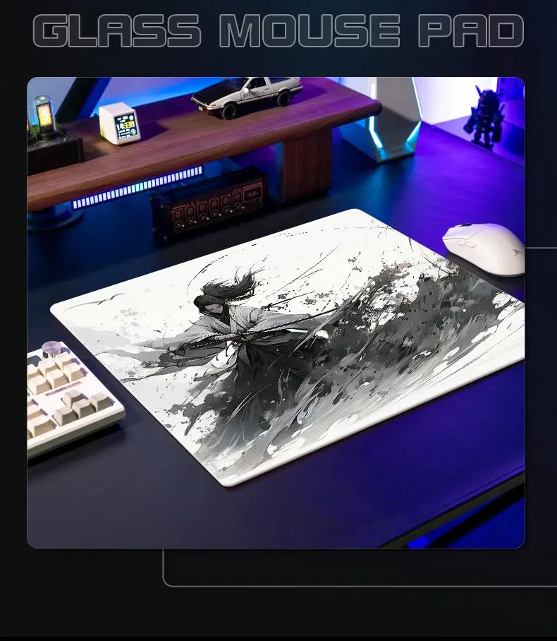 

Стеклянный коврик для мыши без замка по краям, чернильный мытье, пейзажный коврик для мыши, студенческий настольный коврик, коврик для компьютерной мыши, коврик для ноутбука, настольный коврик HD