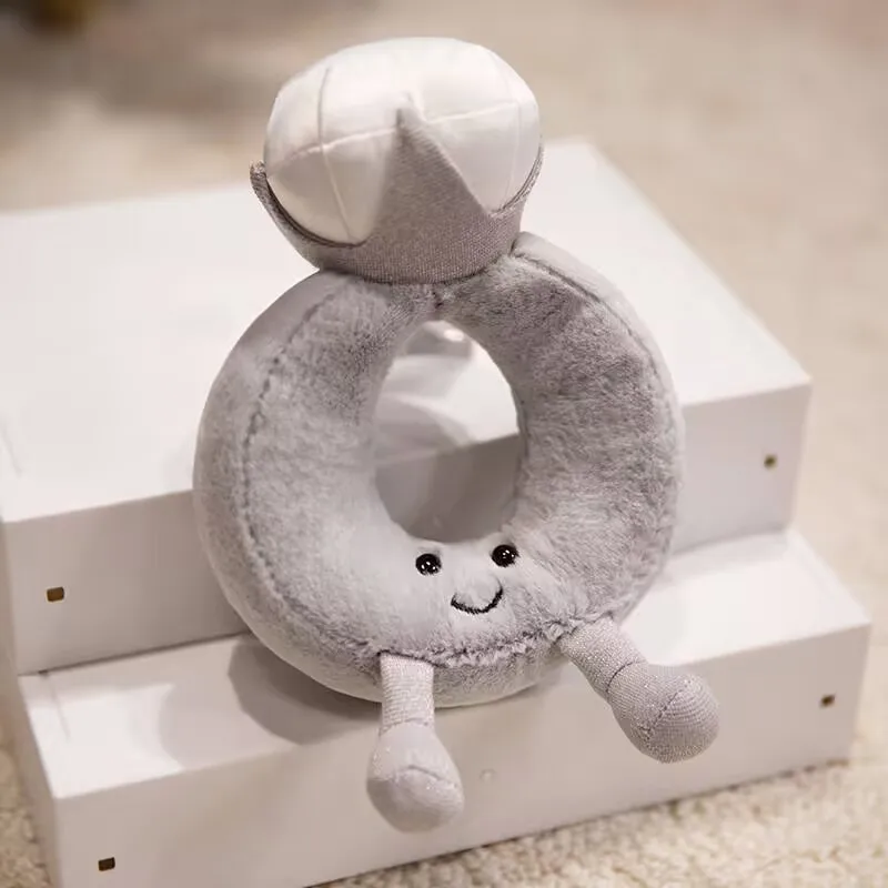 Bouquet de fleurs en peluche JC, bouquet de fleurs mélangées en peluche, mignon bouquet de fleurs souriantes, bague de fiançailles, cadeau de la Saint-Valentin, cadeau de mariage pour couple