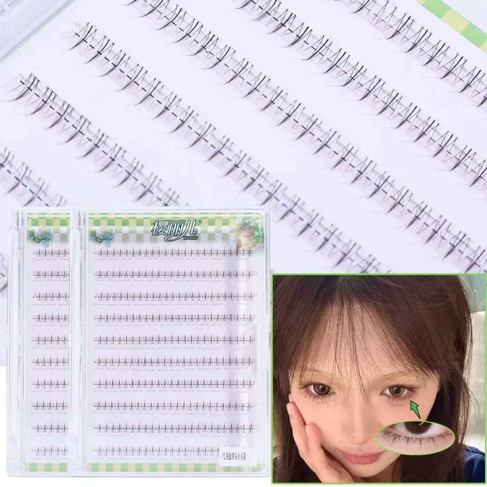 10 صفوف ذاتية اللصق أسفل الرموش السفلية لا حاجة للغراء قابلة لإعادة الاستخدام كاذبة تحت الرموش العنقودية الطبيعية مانغا رمش ماكياج أداة