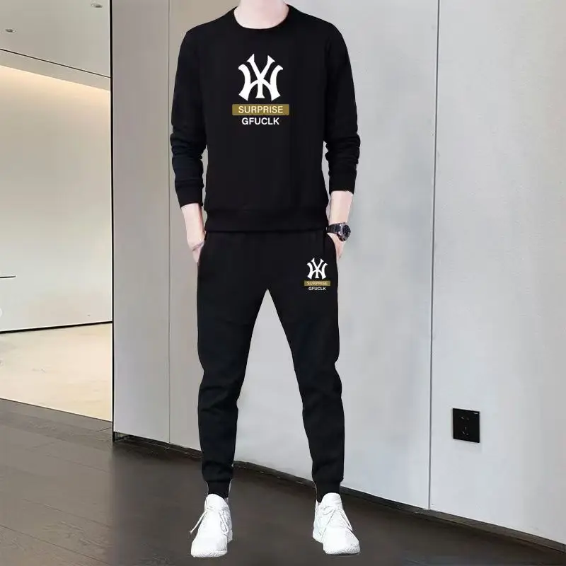 

Fashion Men's Sweatshirt+Trousers Jogging Suit Autumn WinterY2K Oversized round-neck sweatshirt 3DPrint Men's Clothing Sets