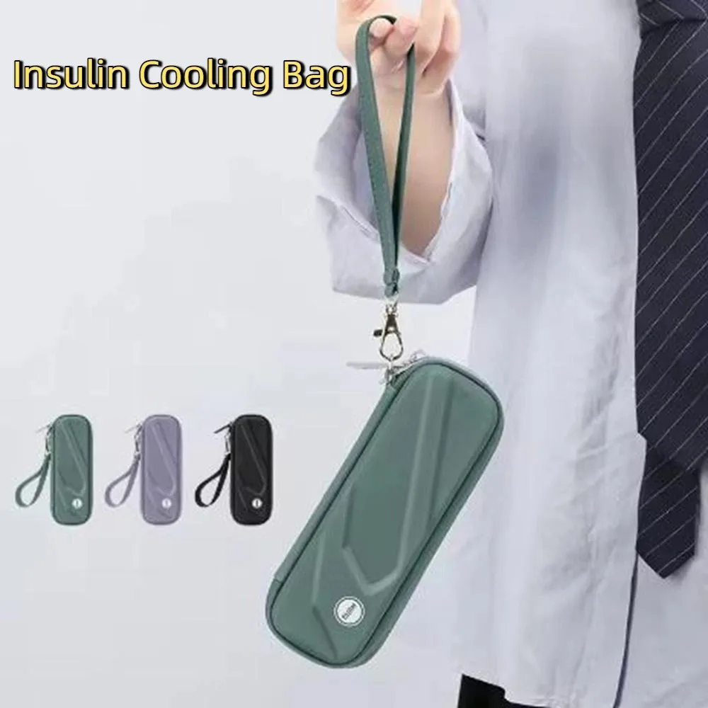

Hard Shell EVA Insulin Cooling Bag Thermal Insulated with Hand Strap Glaciated Cold Storage Bag Waterproof Pill Protector Pen