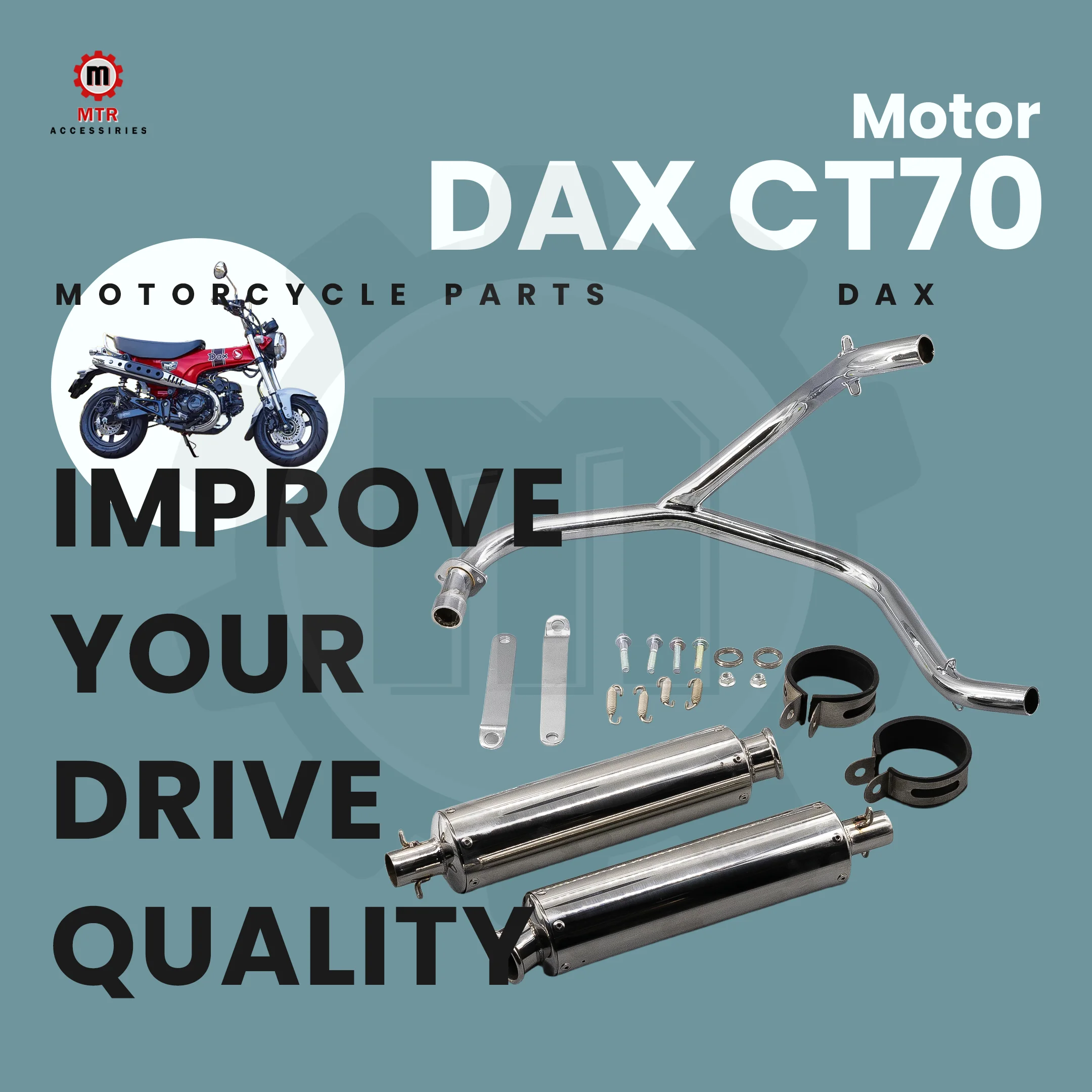 

Dual Exhaust Pipes CT70 Exhaust ST70 Chrome Mufflers DAX CT70 ST70 Parts for HONDA DAX CT70 ST70 Motorcycles