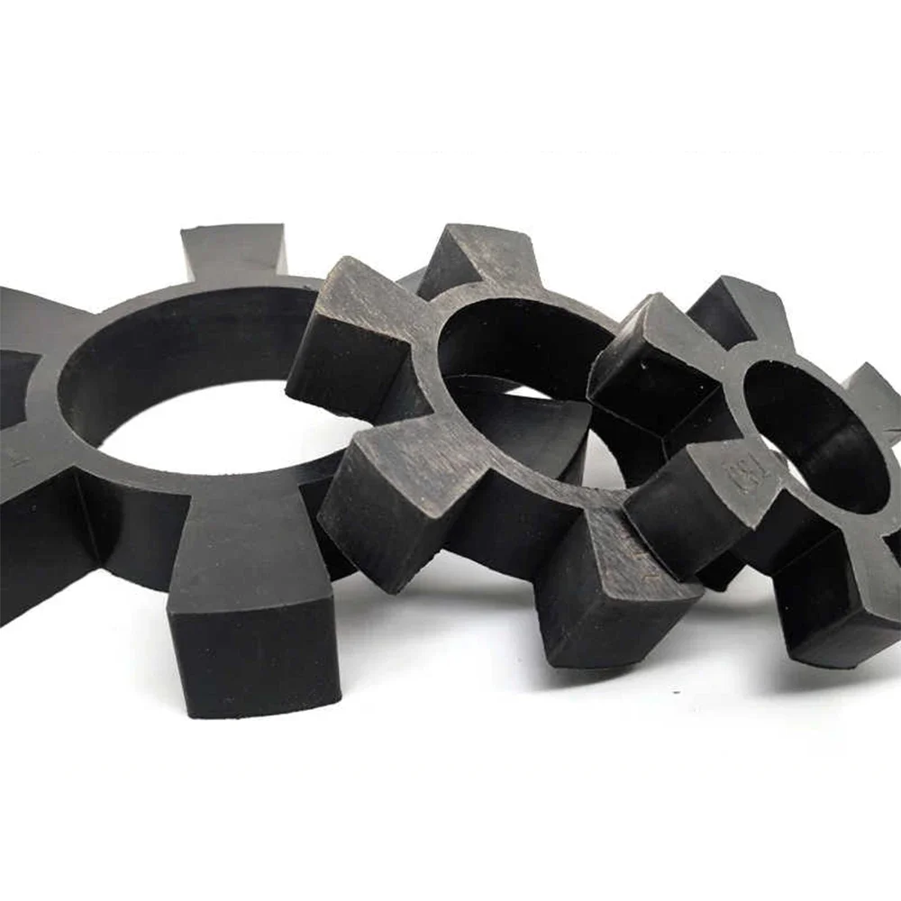 Black Rubber Hex Elastic Ring Coupling Buffer Pad Red T-Shaped Plum Blossom Hexagonal Water Pump Wheel Pad Rubber Elastic Block