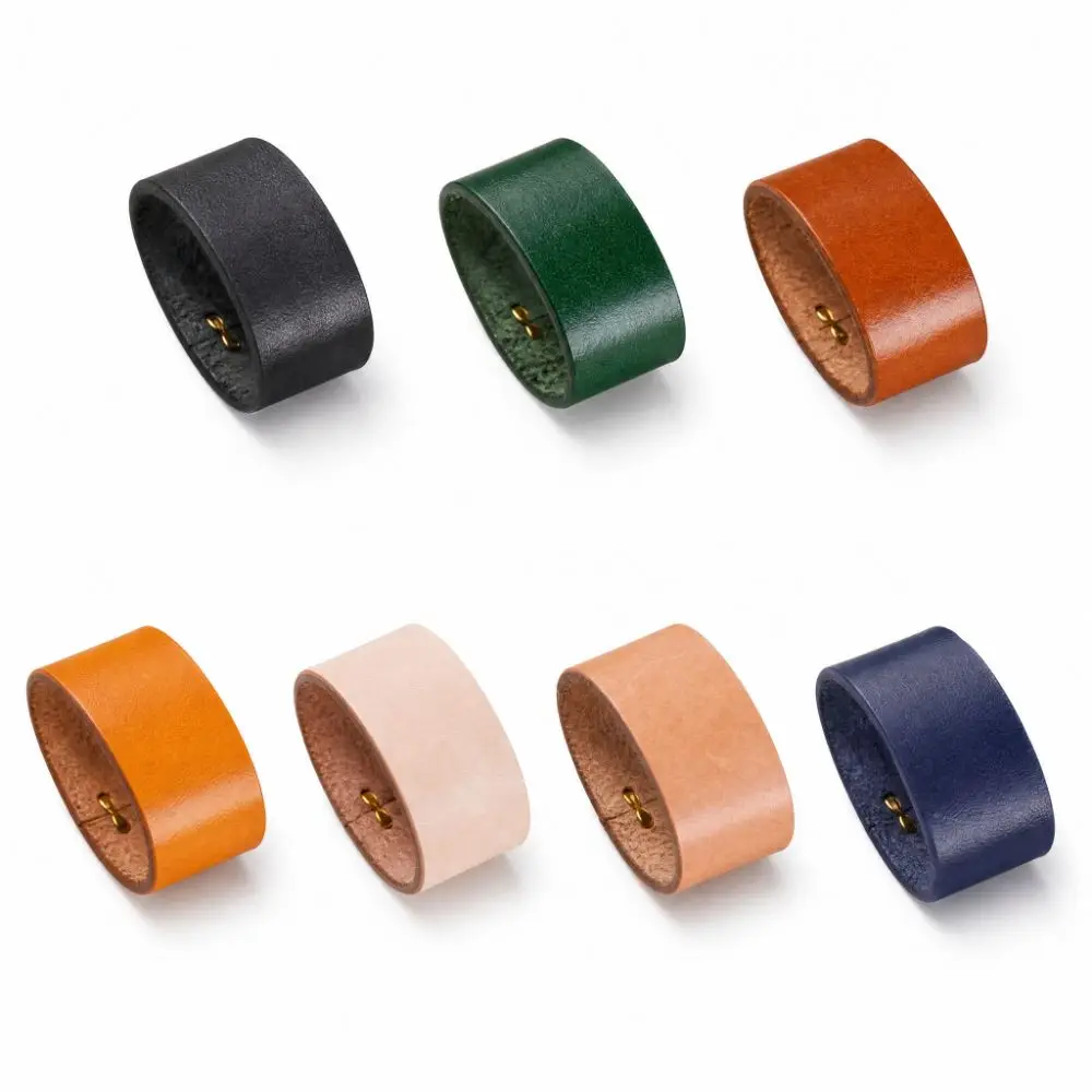 Retro Cowhide Leather Belt Loop Keeper Delicate Replacement Belt Retainer Strap DIY Belt Retaining Ring For 3.8cm Belts