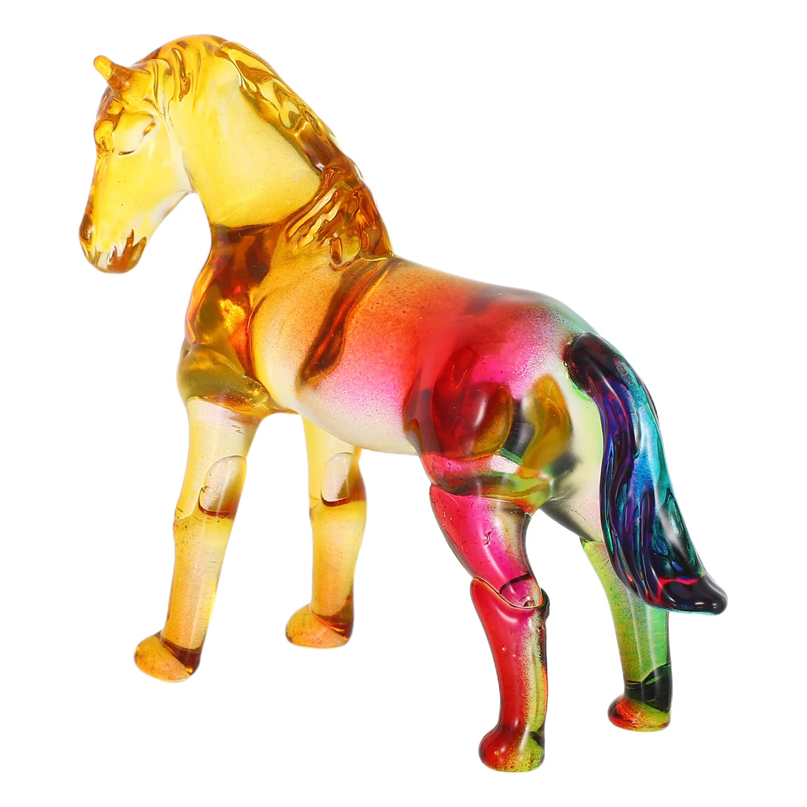 

Crystal Standing Horse Sculpture Transparent Desktop Paperweight Office Home Bookshelf Success Animal Decoration