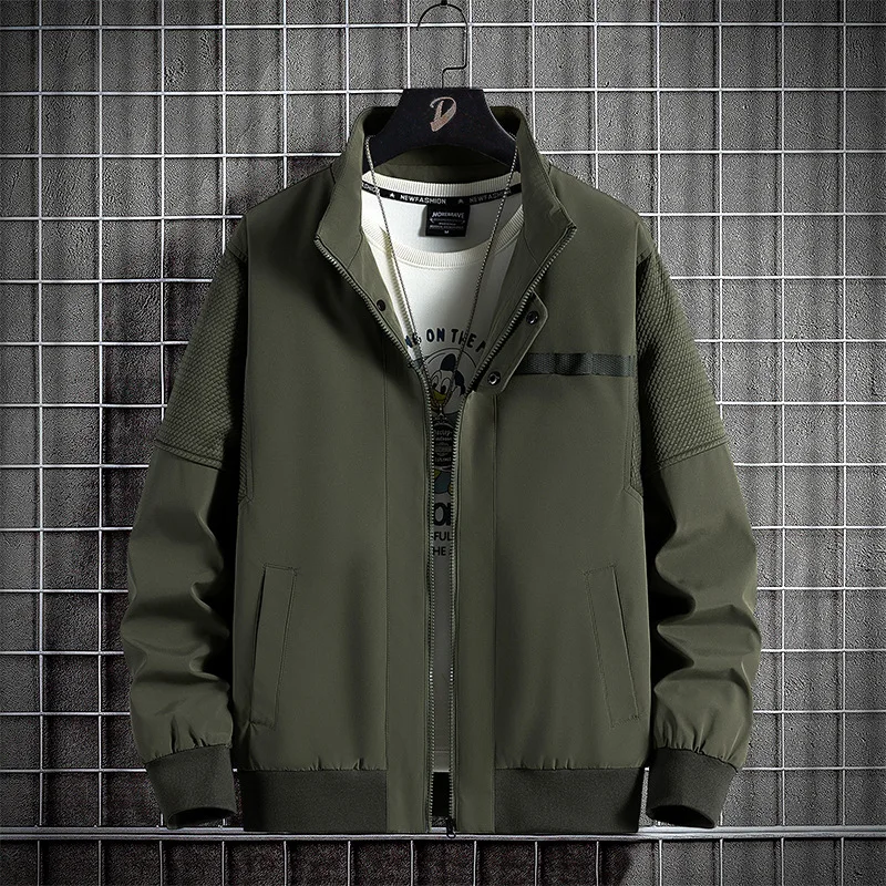 

Мужская куртка, пальто, ветровка, Тренч большого размера 6XL, 7XL, 8XL, большие размеры, черная молния, водонепроницаемая, мотоциклетная, повседневная, мужская, тонкая, софтшелл