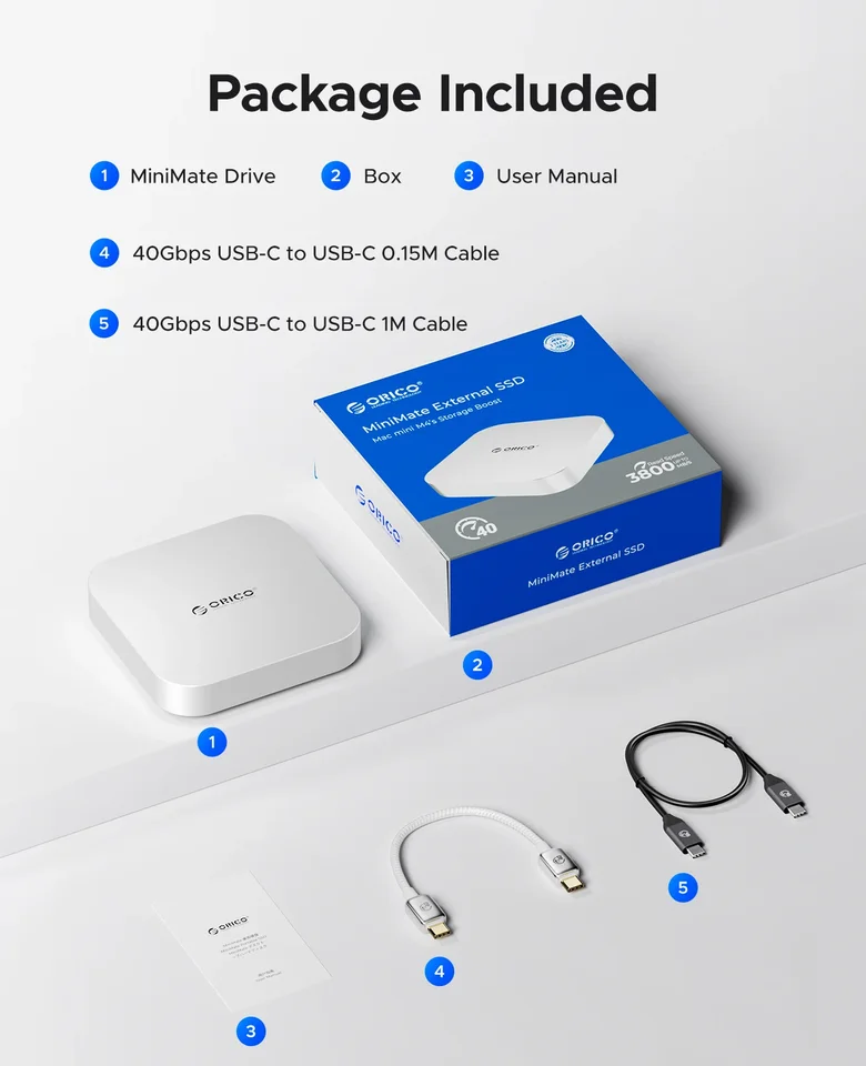 ORICO MiniMate 外部 SSD ストレージ拡張 40Gbps デスクトップドック ORICO MiniMate 外部 SSD ストレージ拡張 40Gbps デスクトップドック