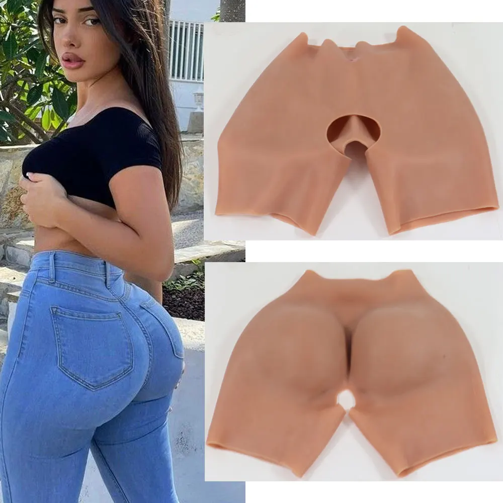 YUERUGOU Silicone 1cm Big Buttocks Pads Underwear High Elastic Artificial Hip Shaper Padded Panties For Women Men Shapewear