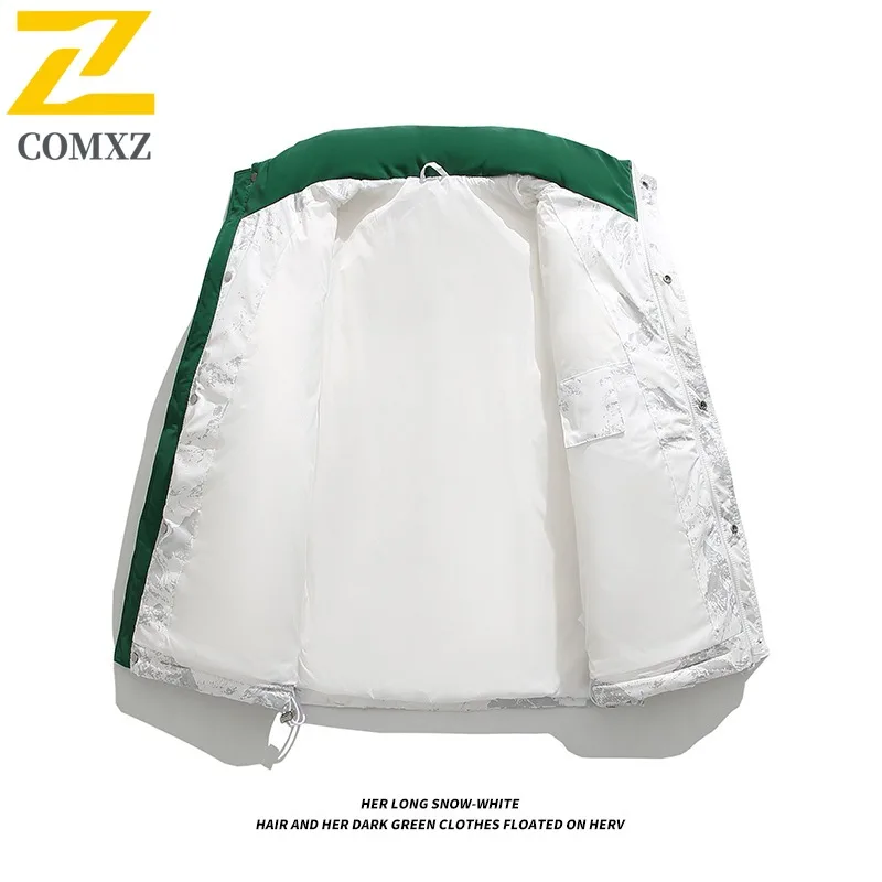 COMXZ Winter Jacket High-End Warm Cold Proof Skiing Puffer Jacket Street Loose Trendy Korean Version Down Jacket Men's Clothing