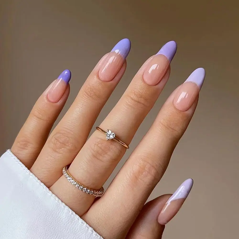 24 قطعة/صندوق انفصال الاصطناعي مانيكير أداة يمكن ارتداؤها اللوز الأظافر كاذبة الفرنسية الأظافر وهمية مسمار نصائح #2