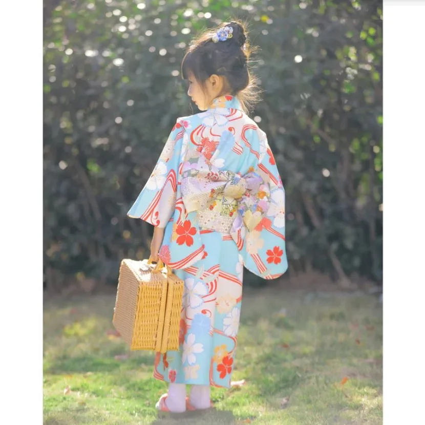 New Arrival Japanese Children's Kimono Yukata Print Design Children Halloween Cosplay Costume Infant Yukata Asian Clothes A2480