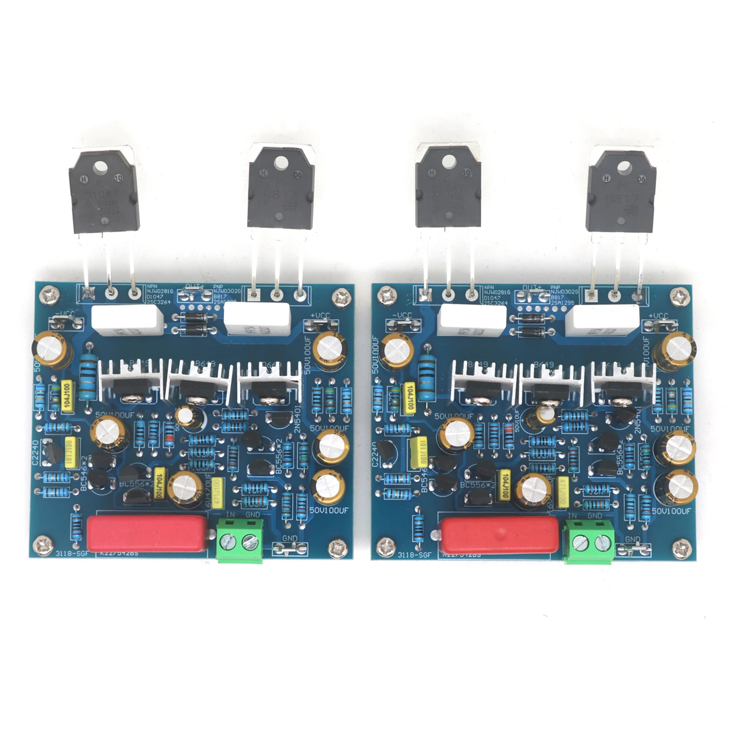 2PCS MX50 SE SANKEN 2SC3264 A1295 100W×2 듀얼 채널 오디오 전력 증폭기 보드 HiFi 스테레오 앰프