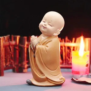 Small Monk Mini Buddha Statue, schöne Baby schöne Statuette, kreative Dekoration Ornament 6 Hauptverkaufs Buddha Statue Garden - №2