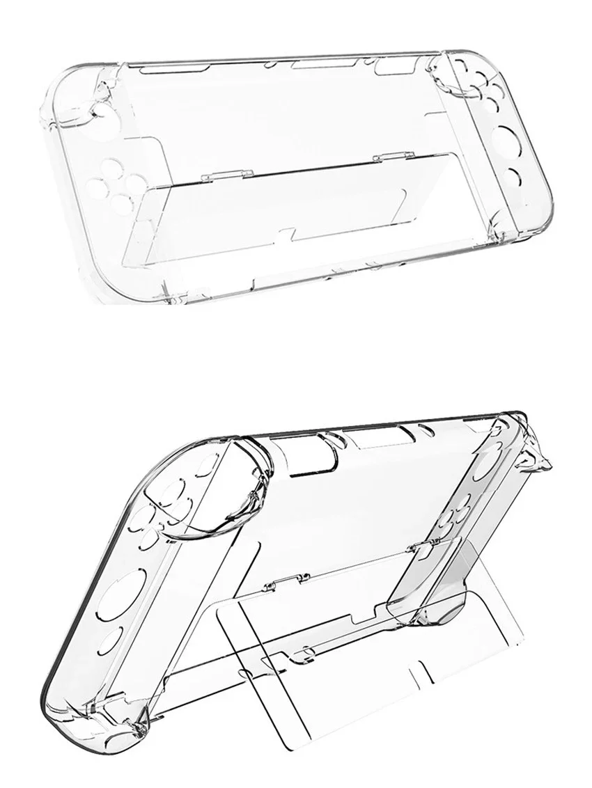 DATA FROG Kristallklare Schutzhülle für Switch OLED-Konsole, transparente Hartschale, kratzfest, Zubehör für Spielekonsolen – Detail 3