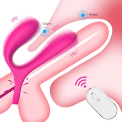 Wireless Remote Control Penis Ring Vibrator Delayed Ejaculation Cock Ring G-Spot Vaginal Stimulator Erotic Sex Toys for Couple