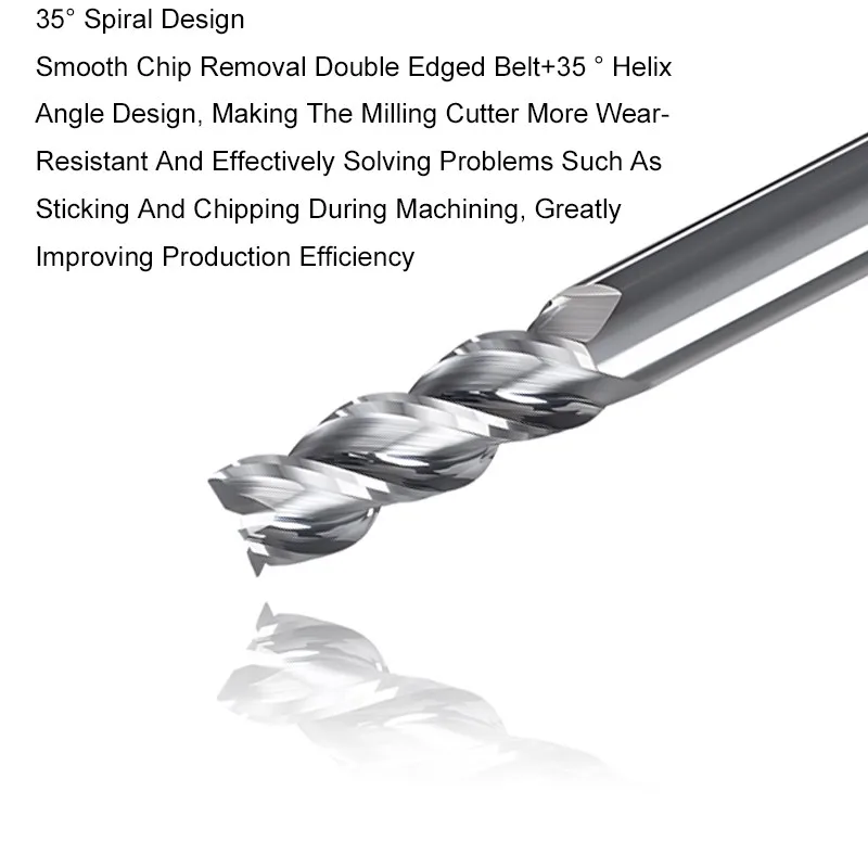 AZZKOR Fräser 50,0-75,0 mm Länge, Hartmetall, 3-Schneiden, Flachfräser für CNC-Bearbeitung, 10CPS Fräswerkzeuge – Detail 2