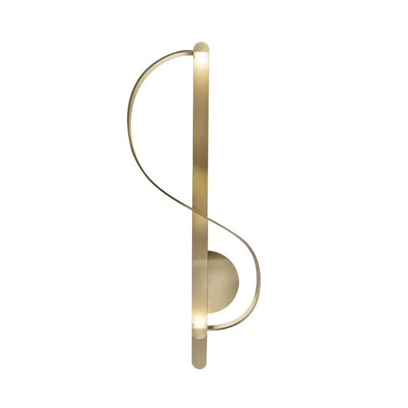 American Modern S-shaped Gold Wall Lamps Creative Led Wall light Luxury Living Room Bedroom Corridor Art Designer Decor Fixtures