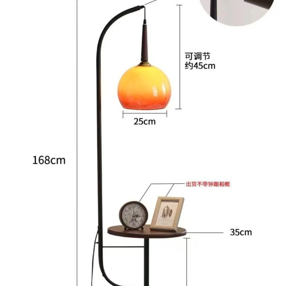 

French antique floor lamp living room bedroom sofa advanced fishing American retro shelf integrated atmosphere desk lamp
