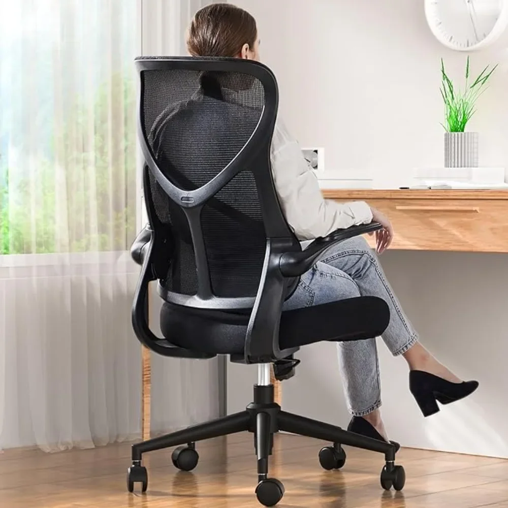 

Office Chair, Ergonomic Desk Chairs High Back Mesh Chairs, Executive with Flip-up Armrests, Lumbar Support, Office Chair