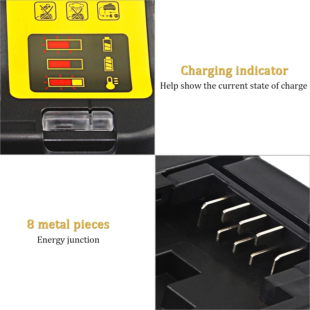 Rapid Fast Li-Ion Battery Charger Compatible with Dewalt DCB112 10.8V 14.4V 18V Multi Voltage Slide Battery DCB200 DCB101 DCB184