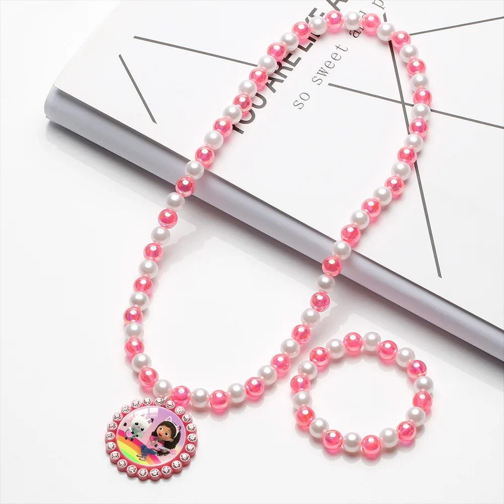 2 قطعة مجموعات مجوهرات غابي دولهاوس للنساء أنيمي القلائد سلسلة سوار الفتيات تأثيري قلادة الإسورة اللعب الكلاسيكية الاطفال هدية