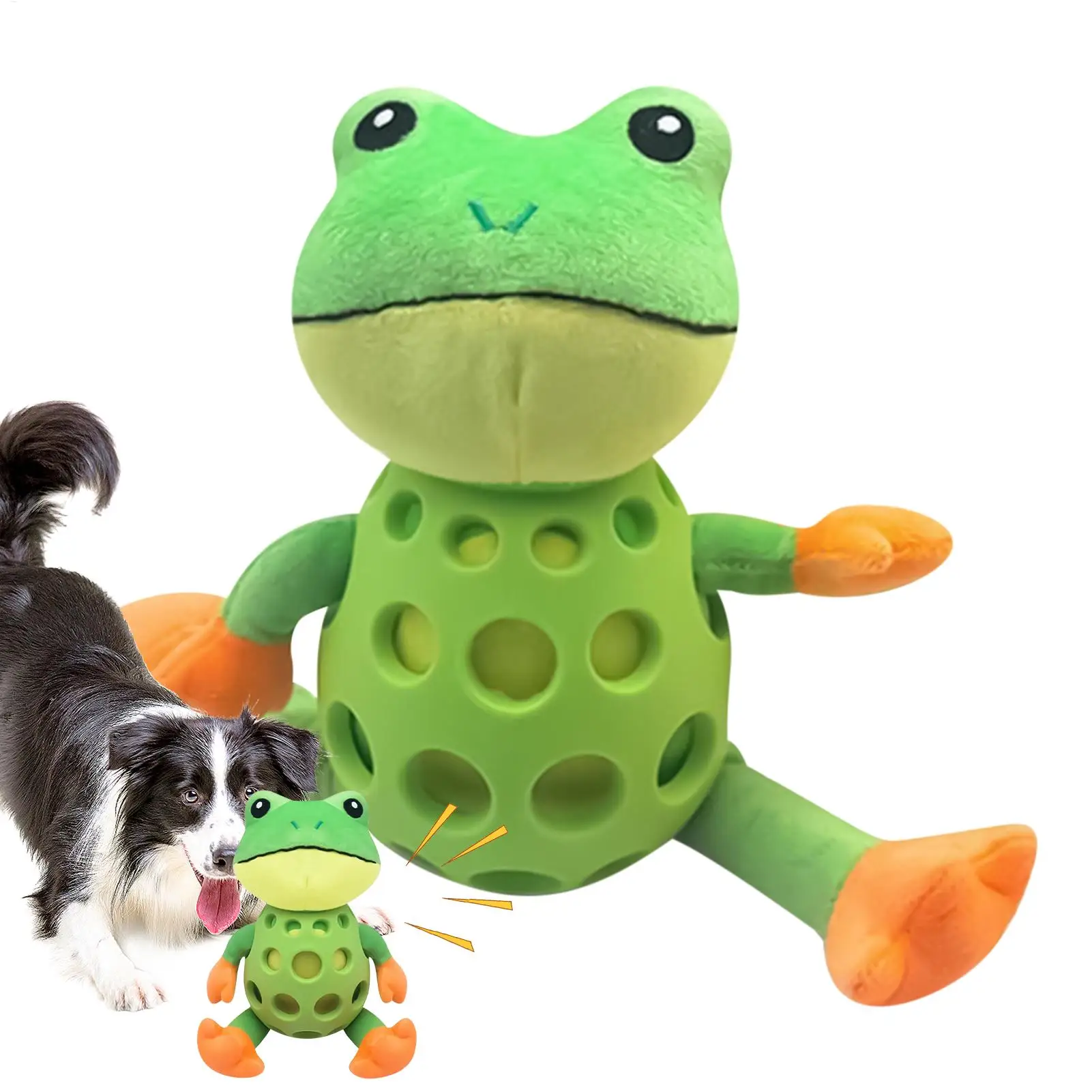 

Frog Dog Toy Interactive Fun Game Frog Puppy Teething Toys For Pet Boredom Play Indoor Outdoor Park Crate Training