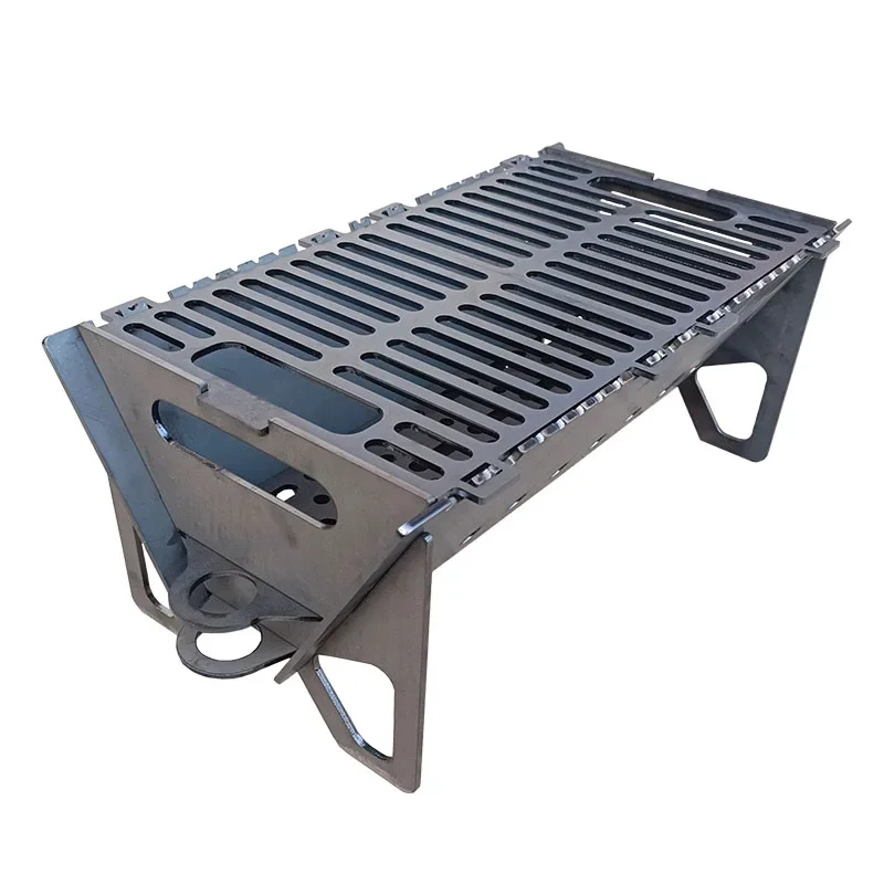 Garden BBQ Rack Outdoor Household Small Convenient Stainless Steel Charcoal Thickened Carbon Steel Easy Removable