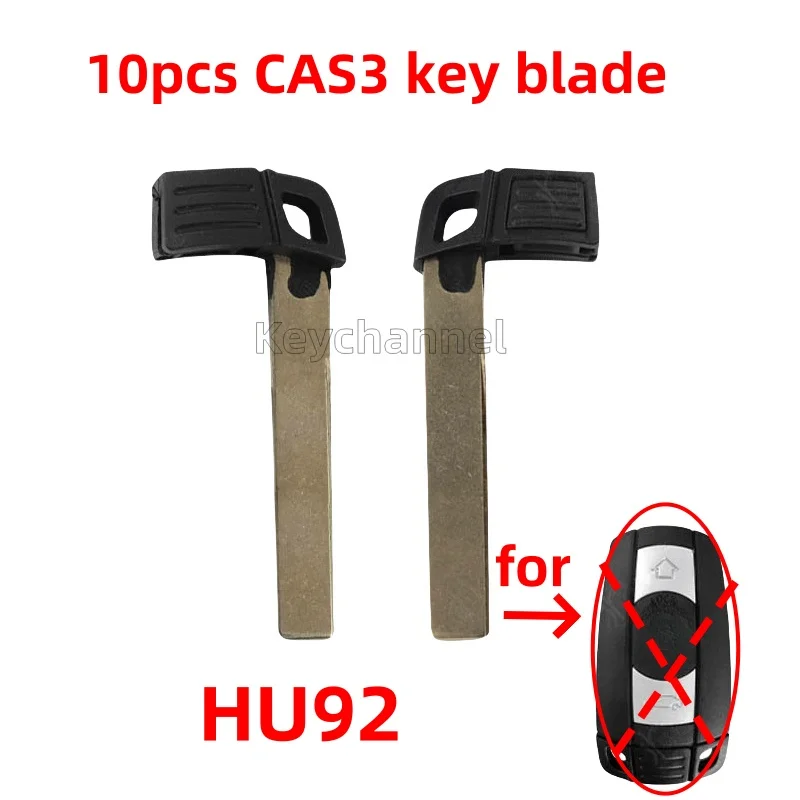 

10pcs Car Smart Key Blank HU92 Keyless Fob Blade Emergency Key Blank CAS2 CAS3 Remote Key for X1 X3 X5 X6 Z4 E Serie E60 E90 E87