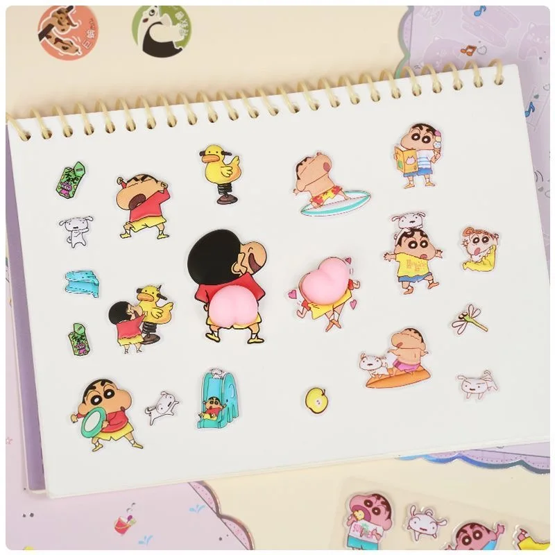 

Новый мультяшный 3D карандаш Шин-тян надувные наклейки милые аниме пухлые украшения ручной учет блокнот чехол для телефона скрапбуки