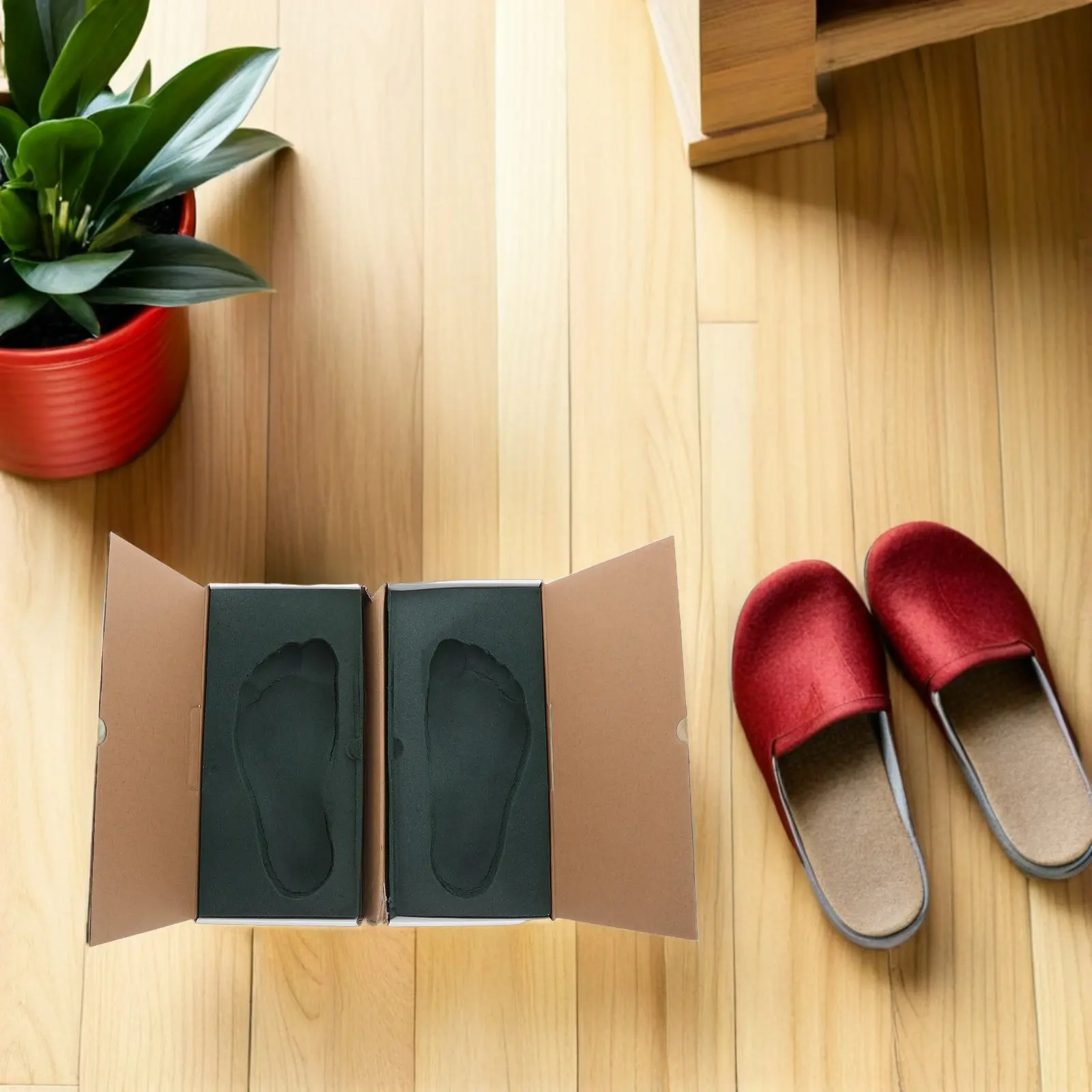 Lot de 2 boîtes d'empreintes de pied en mousse pour la fabrication de chaussures personnalisées DIY, moule d'empreinte de pied pour atelier de cordonniers