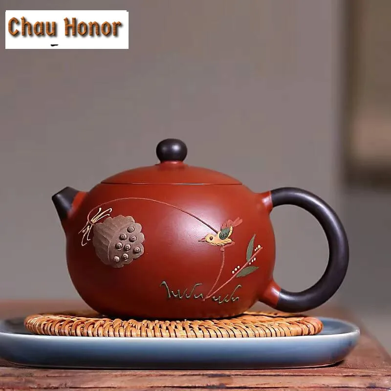 

200ml Traditional Yixing Raw Ore Zisha Teapot Handmade Household Kungfu Teaset Ball Hole Filtration Xi Shi Pot Tea Ceremony Gift