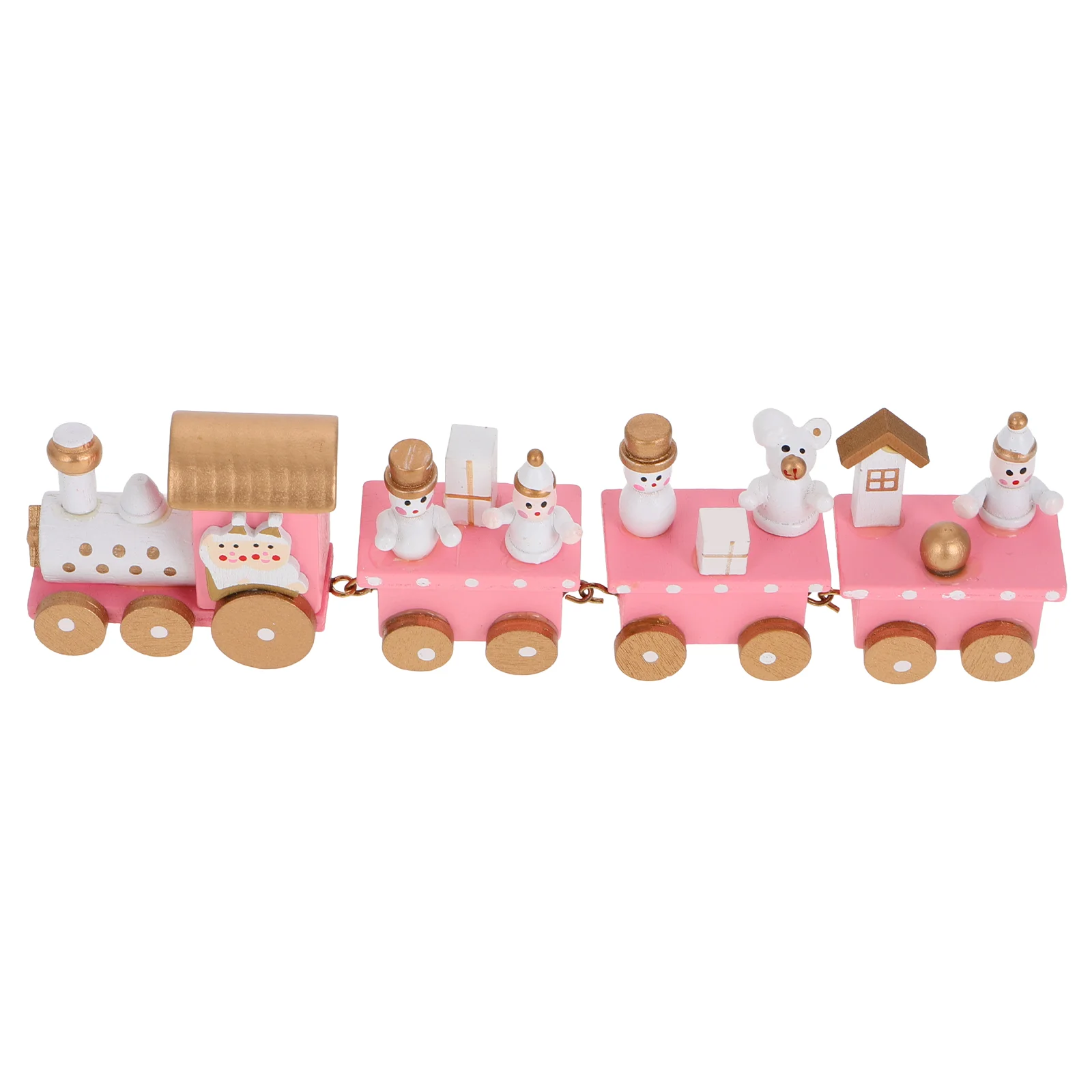 

Wooden Train Adornment Christmas Festive Desktop Decor Table Decoration Child