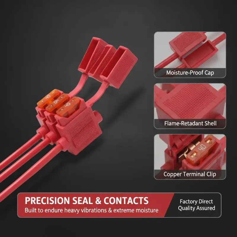 1/5 Pack Waterproof Inline Blade Fuse Holder With 40A Fuse Dustproof Cover For Car Truck Automotive Electrical Repair