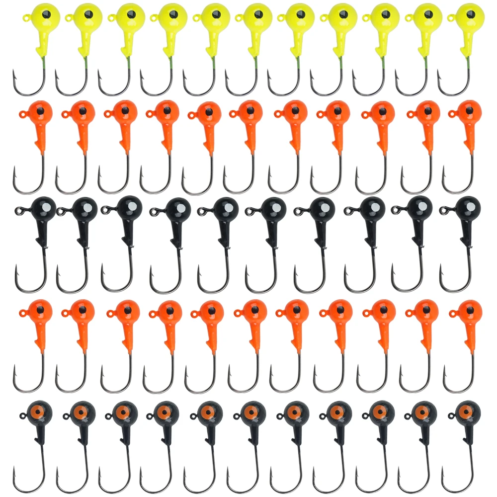 

20PCS/40PCS Jig Head Hooks 0.9g 1.8g 3.6g 7.2g 10.5g Crank Jig Head Hook With Double Eyes Hard Baits Soft Worm Fishing Tackle