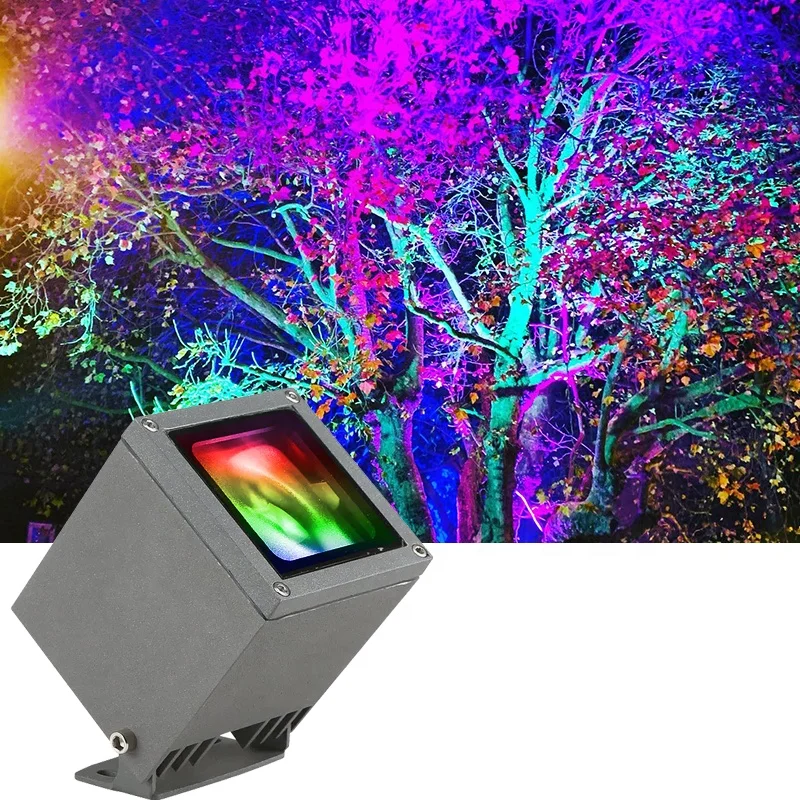 Outdoor 30W RGB Colorful Floodlight Led Dyeing Tree Lamp Waterproof Holiday Decorative 220V Landscape LED Rainbow Lighting