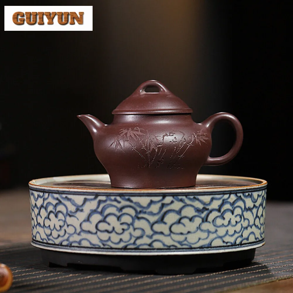 

180ml Chinese Yixing Tradition Purple Clay Tea Pot Famous Artists Handmade Teapots Kettle Raw Ore Zisha Tea Set Home Teaware