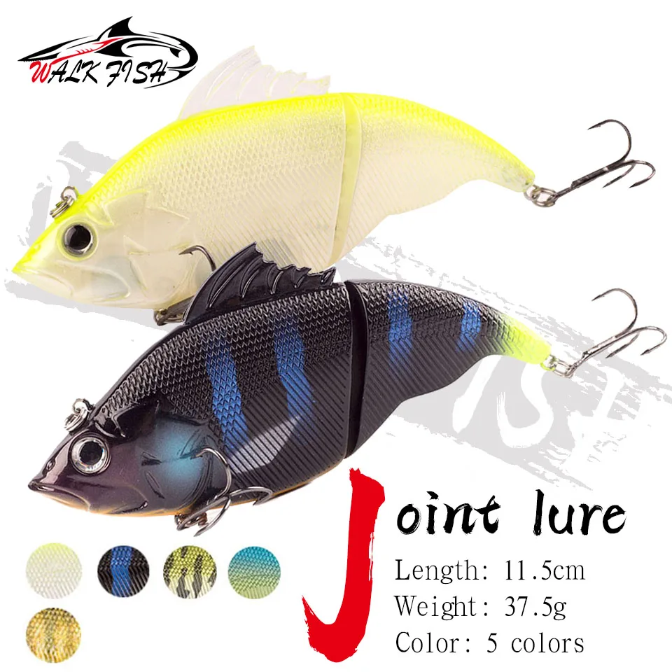 

WALK FISH 11.5CM 37.5G Lipless Crank Swimbait Floating 2 Jointed Hard Glider Shad Fishing Lures Vibration Artificial Swim Bait