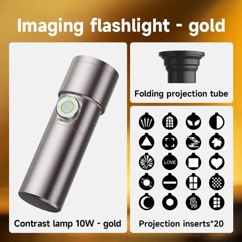 Flashlight Projection Attachment Magnetic Gobo Inserts Light Shaping Modifier Beam Focusing Tube for Creative Photography