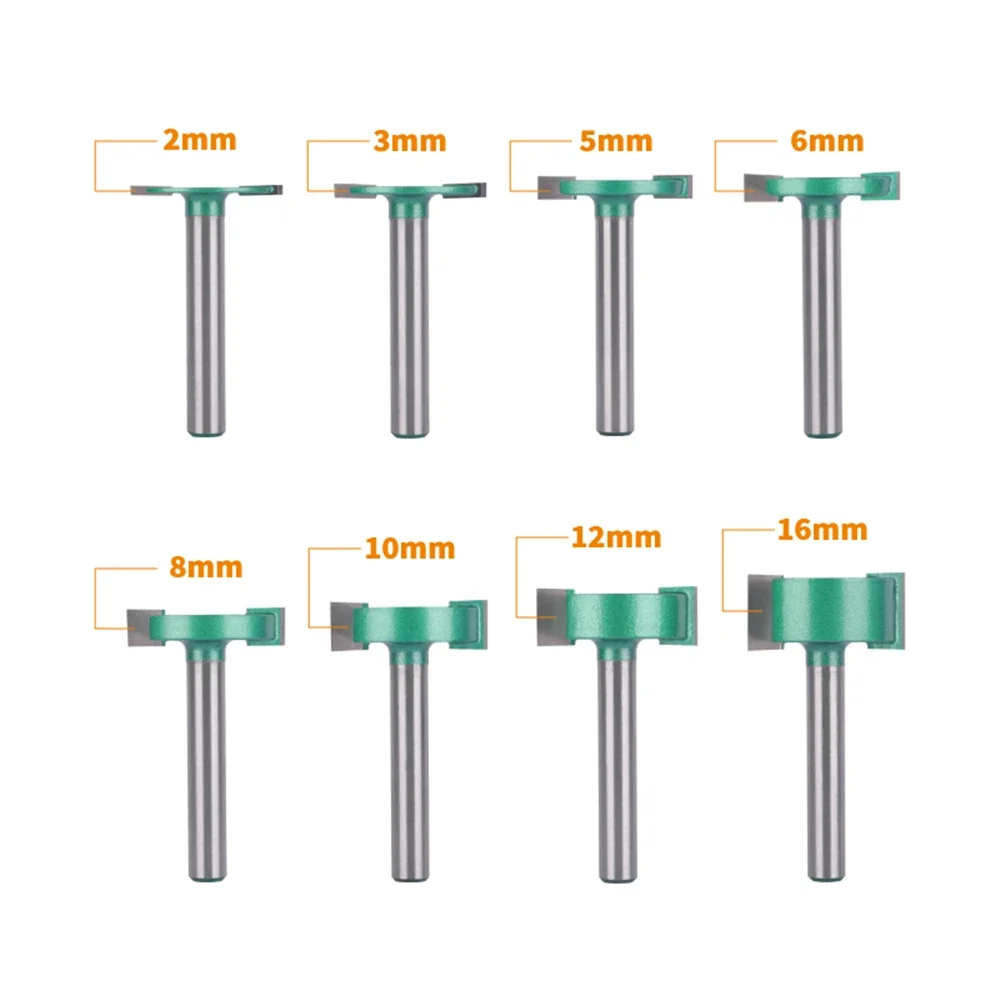 Broca de ranurado tipo T de vástago de 8mm, broca de enrutador para carpintería, fresa para madera, fresa facial, fresa de carburo, herramienta de