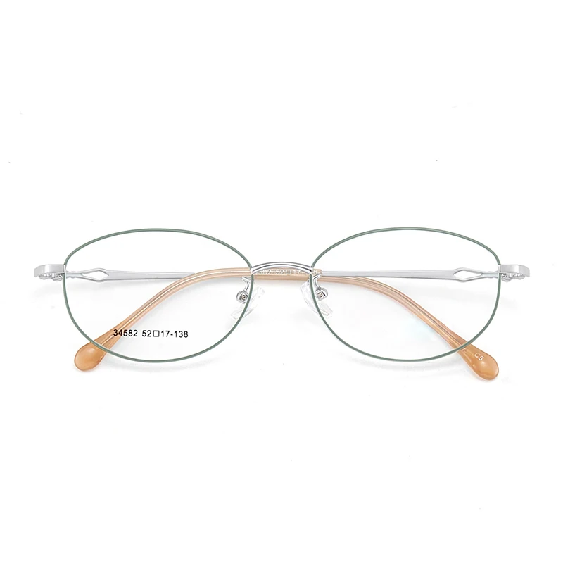 Xbora Miss Oval Alloy Eyeglasses Frame High Quality Retro Luxury Optical Women's Exquisite Pile Head Prescription Glasses 34582