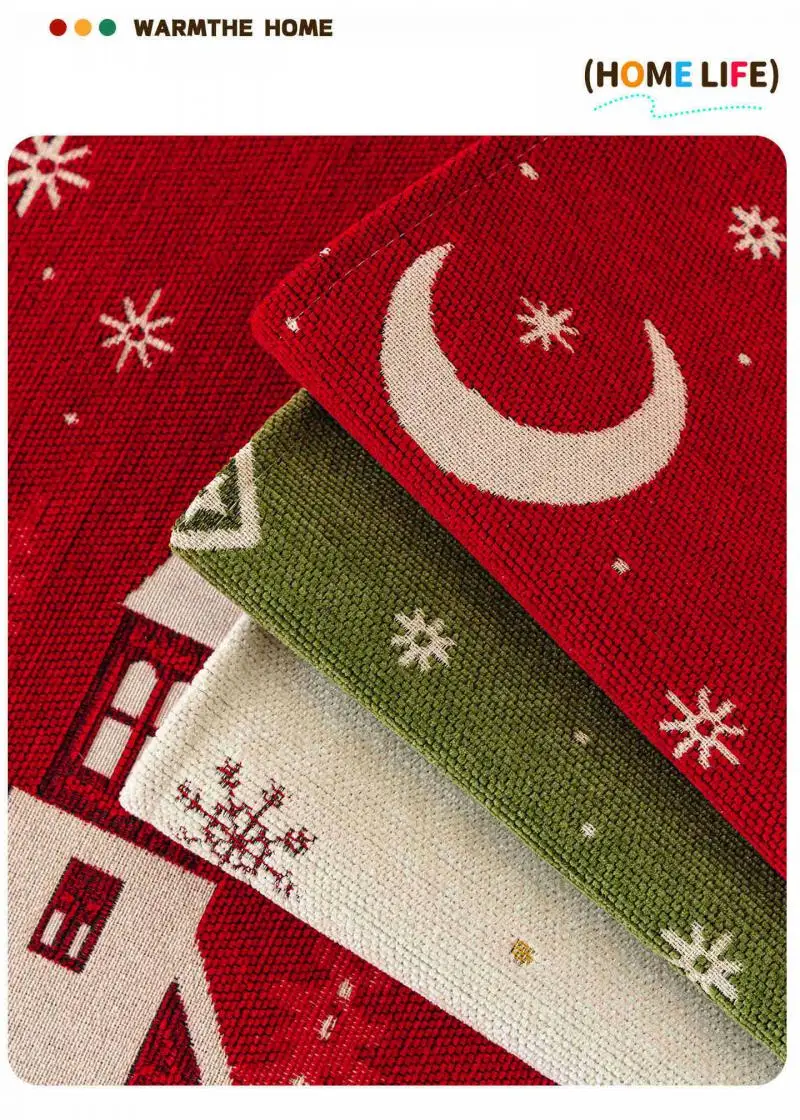 Weihnachtsatmosphäre Chenille-Sofabezug Ganzjahres-Sofabezüge Rutschfeste und Katzenresistente Stoffbezüge Maschinenwaschbare Sofakissen – Detail 4