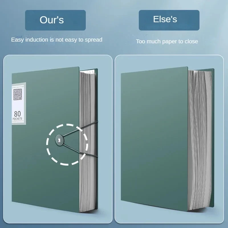 A4 100 Pockets 160/Sides Display Book Paper Document Holder, Business Presentation Book Presentation Folder