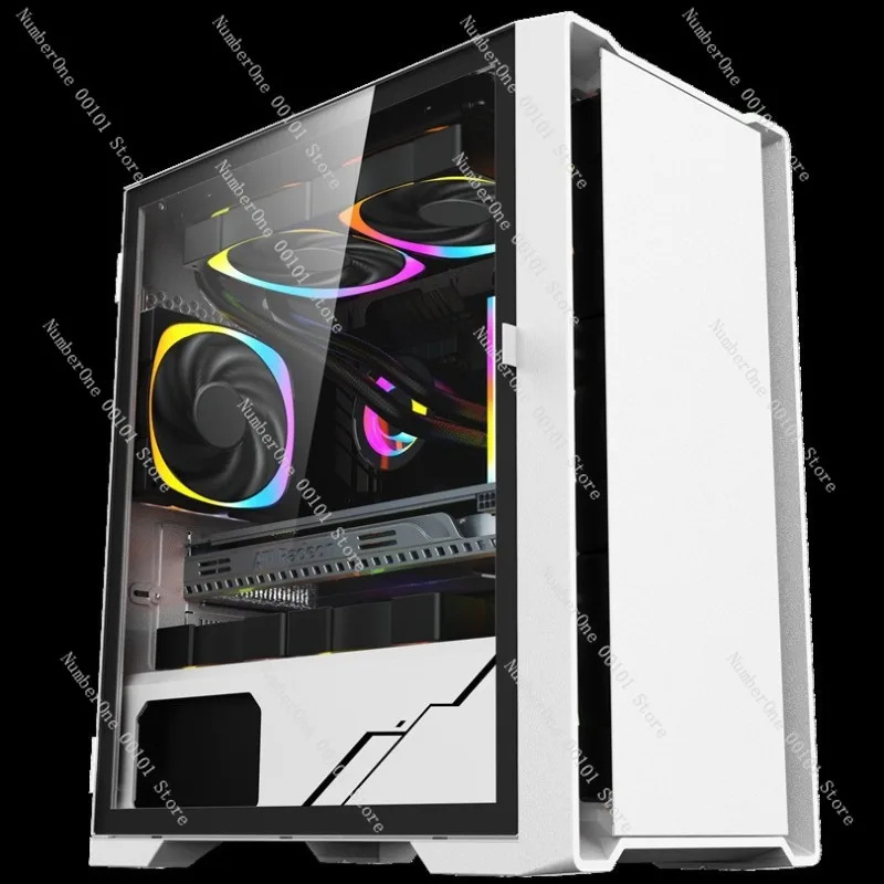 Desktop PC Gaming Computer Case M2 Wide Body Tempered Glass Mid Tower Chassis Cartoon Esports Style for ATX Micro ATX ITX - view 2